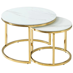 Столик кофейный Priestley Collection Duo столешница белый мрамор