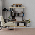 Стеллаж прямой с вертикальными и горизонтальными полками цвета антрацит и древесины APOLLON BOOKCASE ANTHRACITE OAK варинант исполнения - 1 | Loft Concept в Саратове