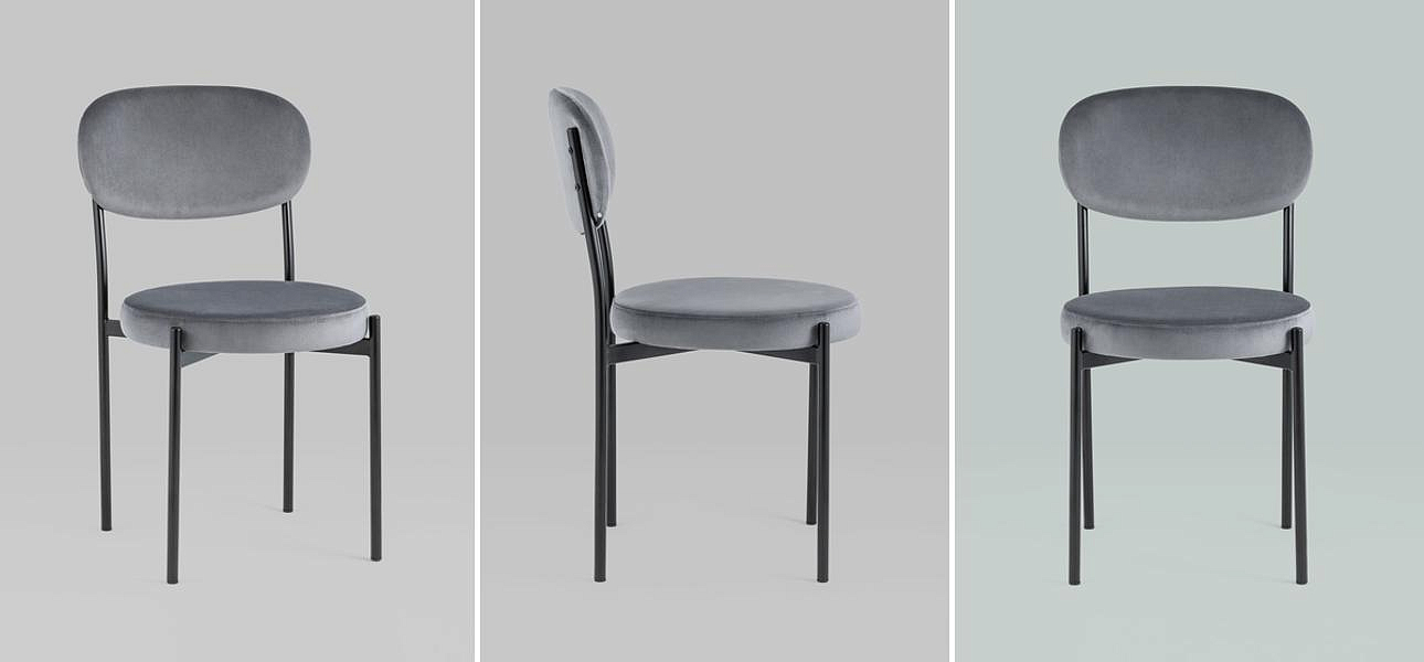 Стул Alfie Chair Серый Велюр Стул Alfie Chair Серый Велюр - Loft-Concept в Саратове