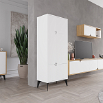 Комод белый с 4-мя дверцами на металлических ножках SPARK MULTIPURPOSE CABINET WHITE варинант исполнения - 4 | Loft Concept в Саратове