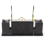 Настольный письменный набор из белого мрамора с часами Marble Accessory варинант исполнения - 3 | Loft Concept в Саратове