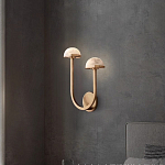 Бра с 2-мя мраморными плафонами на латунном корпусе Light Warm Light варинант исполнения - 1 | Loft Concept в Саратове