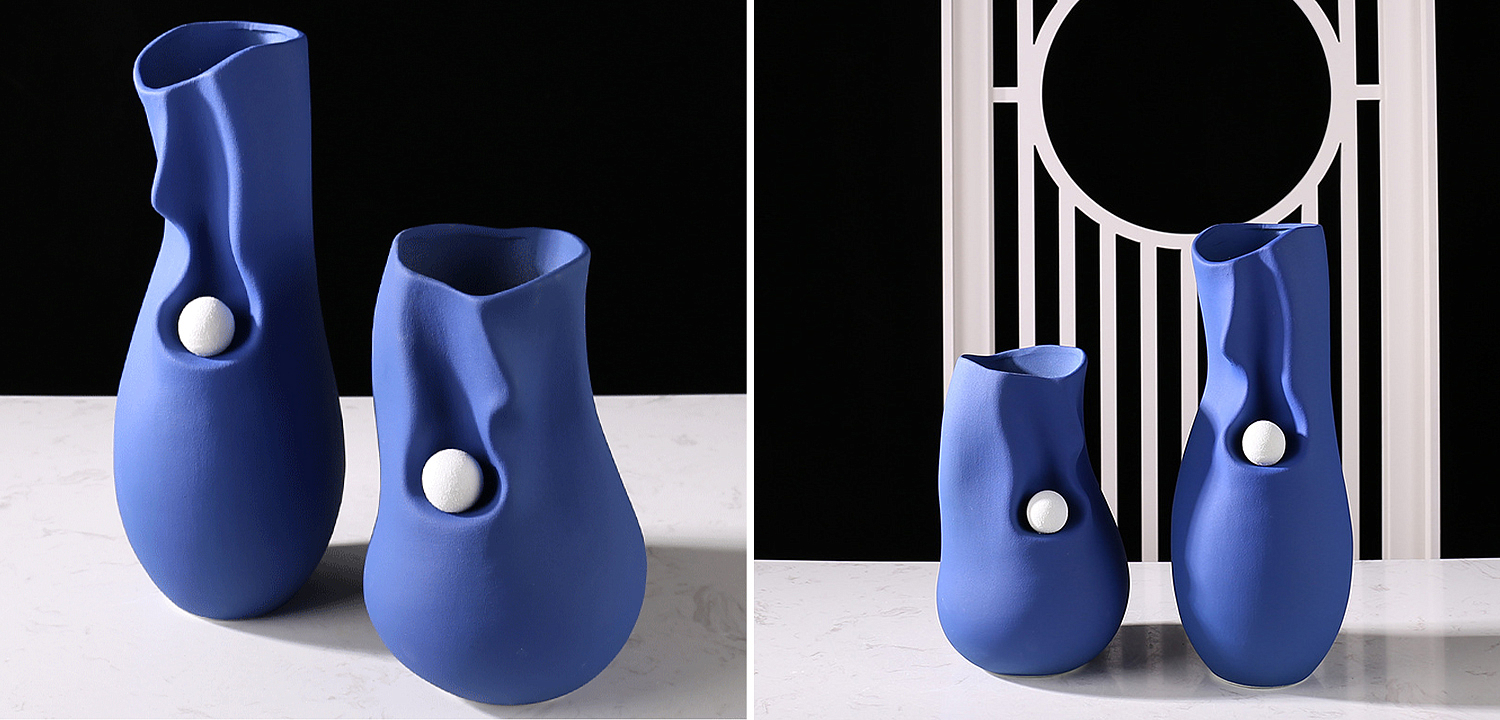 Ваза Molecule Collection Rhea Blue Vase Ваза Molecule Collection Rhea Blue Vase - Loft-Concept в Саратове