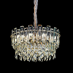 Круглая люстра с хрустальными подвесками на золотистом каркасе Gorgeous Crystal Light варинант исполнения - 1 | Loft Concept в Саратове