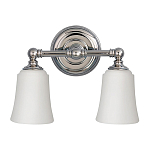 Бра для ванных комнат с 2-мя белыми плафонами в форме колокола на круглом основании цвета хром Feiss варинант исполнения - 1 | Loft Concept в Саратове