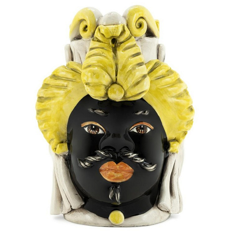 Ваза Vase Moro Man Small Yellow Черный Желтый Бежевый Ваза Vase Moro Man Small Yellow Черный Желтый Бежевый в Саратове | Loft Concept