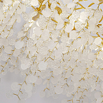 Люстра подвесная с золотистыми ветками и стеклянными подвесками в виде листьев Длина 130 см FAIRYTREE Light варинант исполнения - 5 | Loft Concept в Саратове