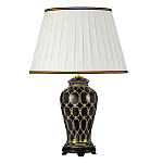 Настольная лампа с керамическим основанием с золотистым решетчатым узором и белым плиссированным абажуром Elstead Lighting варинант исполнения - 6 | Loft Concept в Саратове