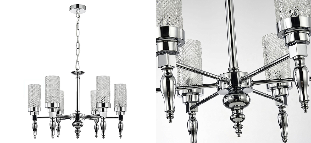 Люстра цвета хром Balusters D55 см Люстра цвета хром Balusters D55 см - Loft-Concept в Саратове