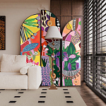 Ширма цветочный принт Colored Partition варинант исполнения - 4 | Loft Concept в Саратове