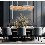 Люстра волнистой формы с каскадом из прозрачного хрусталя Constant Sparks варинант исполнения - 3 | Loft Concept в Саратове