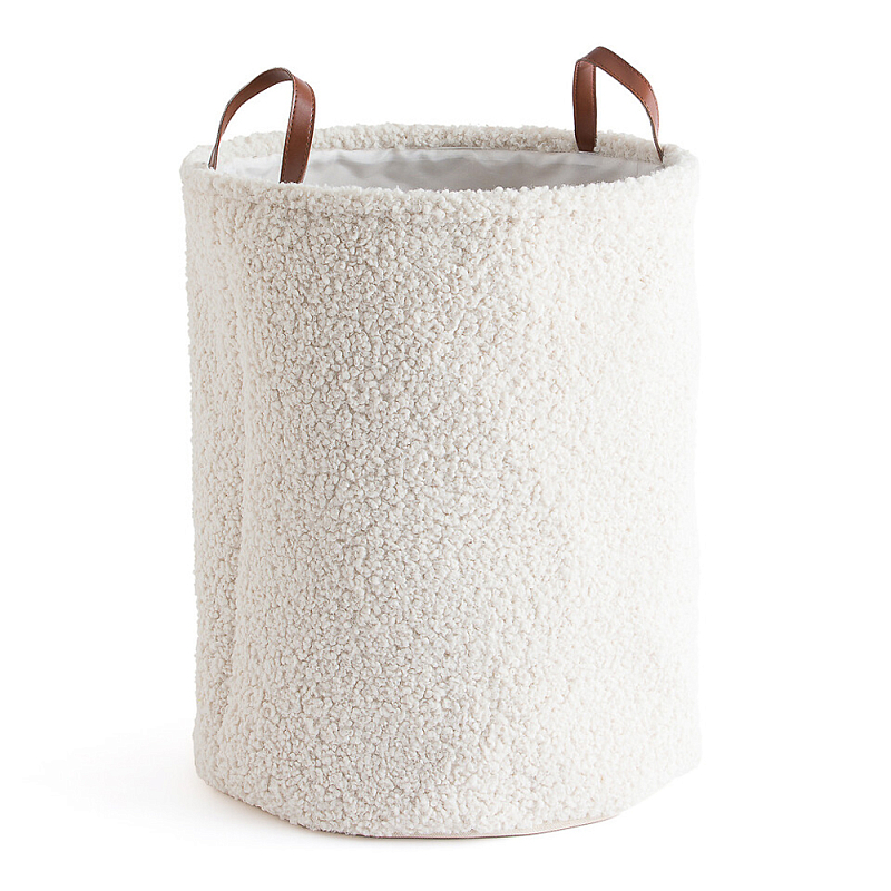 Корзина для белья из ткани букле Boucle Organizers Round Молочный Коричневый Корзина для белья из ткани букле Boucle Organizers Round Молочный Коричневый в Саратове | Loft Concept