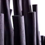 Люстра черная с несколькими ярусами деревянных палочек Bright Wooden Chandelier варинант исполнения - 7 | Loft Concept в Саратове