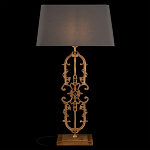 Настольная лампа на ажурном чугунном основании с тканевым серым абажуром Openwork Lamp варинант исполнения - 2 | Loft Concept в Саратове