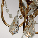  Бра в классическом стиле с 3-мя лампами в виде свеч на овальном зеркальном основании с хрустальными подвесками и подсвечниками Feiss варинант исполнения - 2 | Loft Concept в Саратове