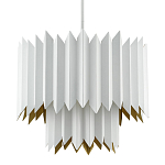 Люстра белая с гофрированным двойным абажуром Corrugated Double Lampshade варинант исполнения - 2 | Loft Concept в Саратове