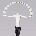 Торшер черно-белая статуэтка Девушка Girl Carries Light Balls варинант исполнения - 2 | Loft Concept в Саратове