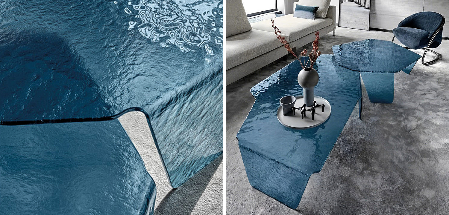 Комплект кофейных столиков Water Surface Glass Coffee Tables Комплект кофейных столиков Water Surface Glass Coffee Tables - Loft-Concept в Саратове