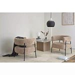 Кресло полукруглое мягкое с буклированной обивкой Armchair with Boucle Upholstery варинант исполнения - 3 | Loft Concept в Саратове