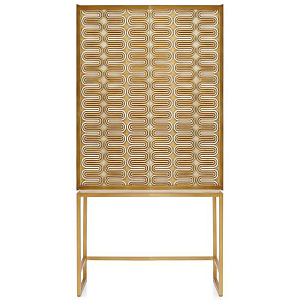 Шкаф Park Avenue Brass Wave Pattern Bar Cabinet