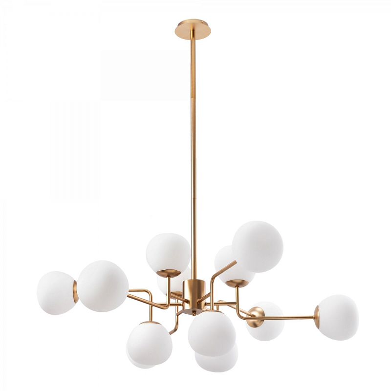 Люстра Tiepolo Ball Chandelier Gold 12 Золотой Белый Люстра Tiepolo Ball Chandelier Gold 12 Золотой Белый в Саратове | Loft Concept