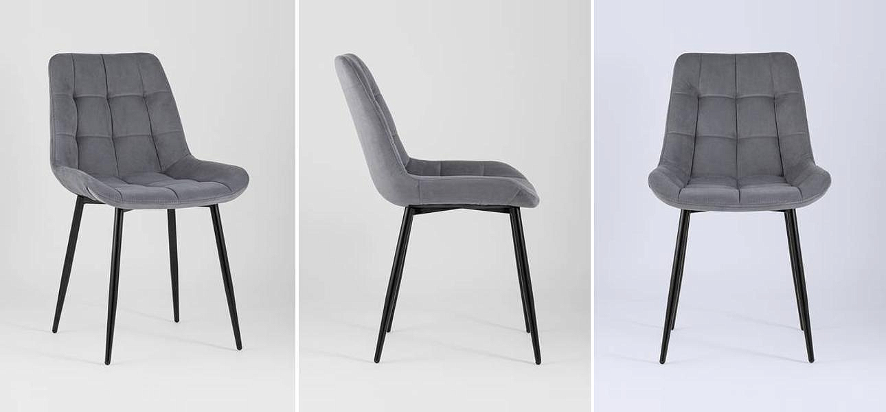 Стул NANCY Chair Серый Цвет Черные Ножки Стул NANCY Chair Серый Цвет Черные Ножки - Loft-Concept в Саратове