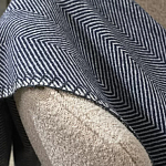 Плед из шерсти мериноса темно-синего цвета 130×180 см Indigo Waves варинант исполнения - 5 | Loft Concept в Саратове