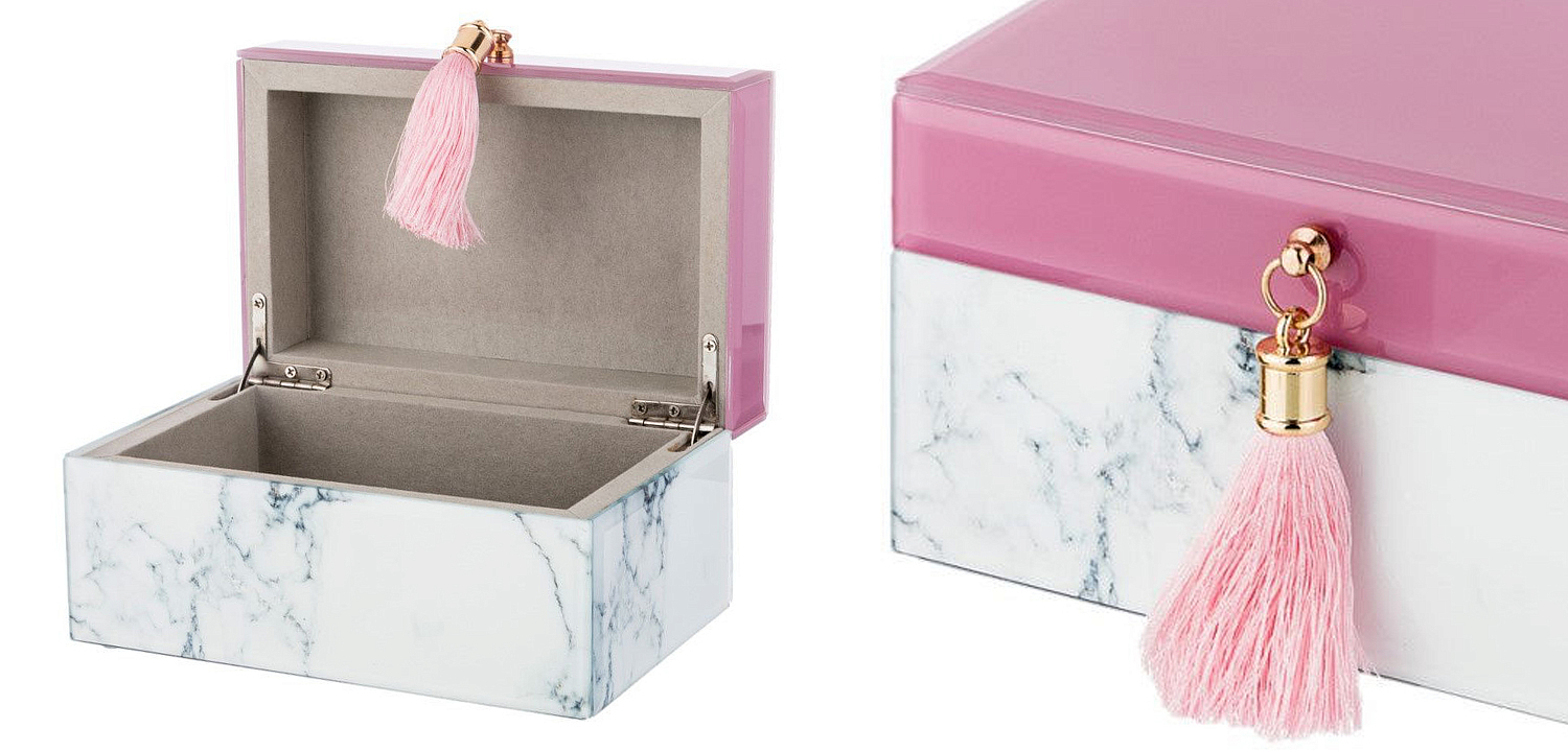 Шкатулка Pink Glass Imitation Marble Box Шкатулка Pink Glass Imitation Marble Box - Loft-Concept в Саратове