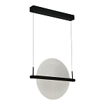 Светодиодный подвесной светильник круглой формы с металлическим черным каркасом Marble Glow варинант исполнения - 2 | Loft Concept в Саратове