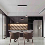 Люстра подвесная с тремя матовыми черными плафонами Obsidian Touch варинант исполнения - 4 | Loft Concept в Саратове