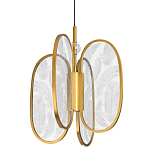 Люстра с гравировкой на акриловых плафонах Gravyura Bronze D 33 см варинант исполнения - 1 | Loft Concept в Саратове