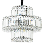 Круглая люстра с хрустальным декором Harmonica Crystal Round Chrome Chandelier варинант исполнения - 1 | Loft Concept в Саратове