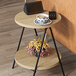 Стол приставной с 2-мя круглыми столешницами из дерева ESSEL OAK варинант исполнения - 4 | Loft Concept в Саратове