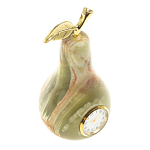 Часы настольные в виде груши из натурального камня Оникс Stone Clock варинант исполнения - 2 | Loft Concept в Саратове