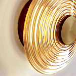 Бра с рельефным круглым плафоном янтарного цвета Savio Glass Disc Light варинант исполнения - 3 | Loft Concept в Саратове