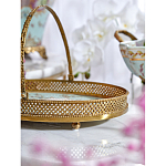 Блюдо овальное с ручкой и голубым фарфоровым дном с цветочным рисунком Blue Garden варинант исполнения - 4 | Loft Concept в Саратове