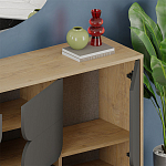 Комод цвета древесины с 3-мя дверцами и выдвижным ящиком темно-серого цвета SPARK CONSOLE OAK ANTHRACITE варинант исполнения - 4 | Loft Concept в Саратове