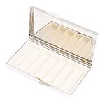 Таблетница карманная прямоугольная на 7 отделений с зеркалом и накладкой из натурального камня Турмалин Silver Stone Pillboxes варинант исполнения - 3 | Loft Concept в Саратове