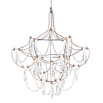 Люстра с каркасом из тонких металлических нитей и хрустальными подвесками Crystal Metal Threads Chandelier 40 варинант исполнения - 1 | Loft Concept в Саратове