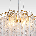 Люстра подвесная с изогнутыми золотистыми элементами и хрустальными подвесками FAIRYTREE Light варинант исполнения - 3 | Loft Concept в Саратове