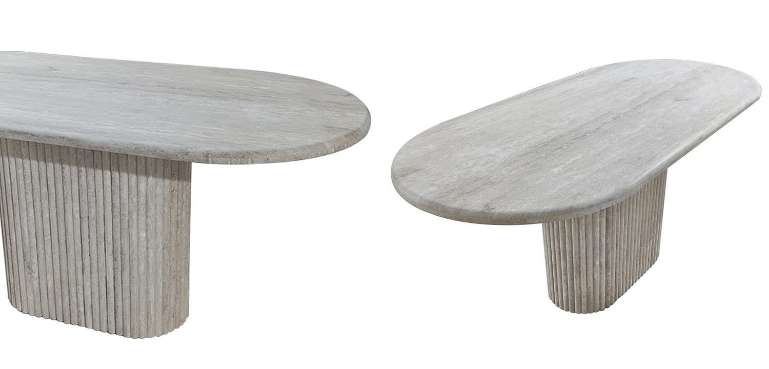 Консоль Annabel Grey Travertine Console Консоль Annabel Grey Travertine Console - Loft-Concept в Саратове