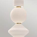 Подвесной светильник белого цвета с тремя геометрическими плафонами Alora Mood варинант исполнения - 9 | Loft Concept в Саратове