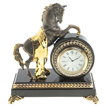 Часы настольные бронзовые с декором в виде коня Horse Stone Clock варинант исполнения - 5 | Loft Concept в Саратове