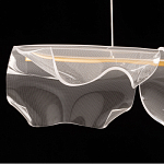 Люстра линейная с 3-мя белыми волнистыми плафонами Wave Line варинант исполнения - 6 | Loft Concept в Саратове