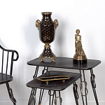 Ваза черного цвета из фарфора с золотистым узором и бронзовыми элементами Eden Garden porcelain and bronze варинант исполнения - 3 | Loft Concept в Саратове