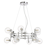 Люстра подвесная с 12-ю рельефными прозрачными плафонами из стекла и основанием цвета Хром Perforated Glass Bubbles варинант исполнения - 1 | Loft Concept в Саратове