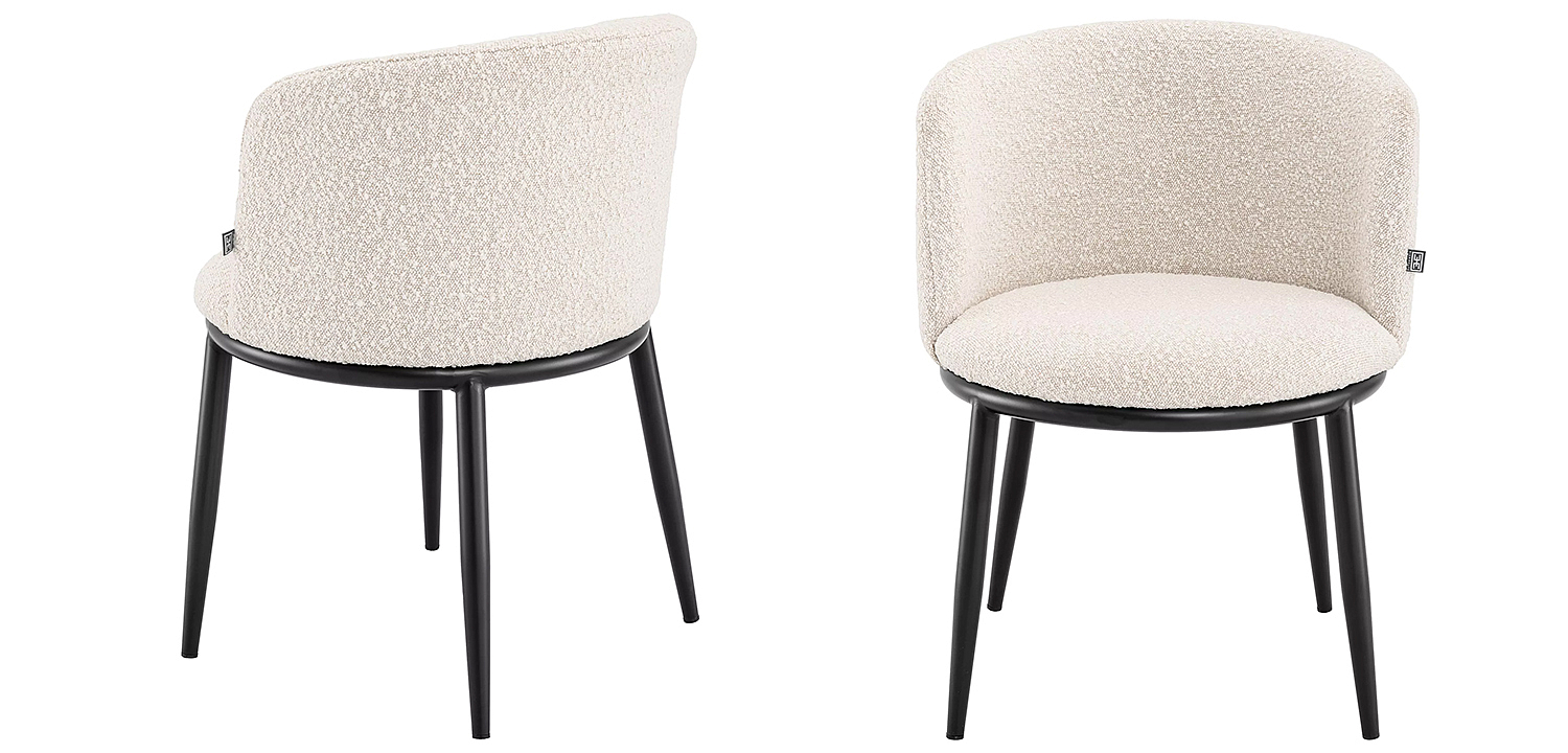 Комплект из двух стульев Eichholtz Dining Chair Filmore Set of 2 Boucle Cream Комплект из двух стульев Eichholtz Dining Chair Filmore Set of 2 Boucle Cream - Loft-Concept в Саратове