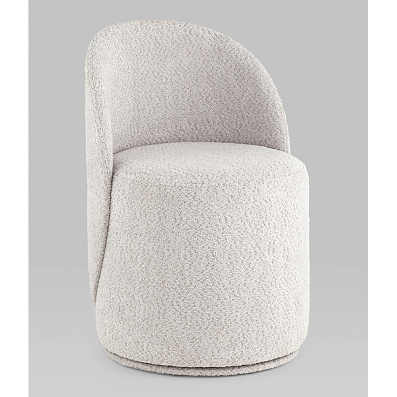 Пуф Loreen со спинкой вращающийся букле светло-серый Светло-серый в Саратове | Loft Concept 