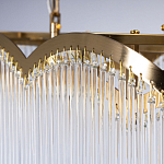 Люстра прямоугольная на цепях с прозрачными трубками и волнистым краем Nembus варинант исполнения - 7 | Loft Concept в Саратове