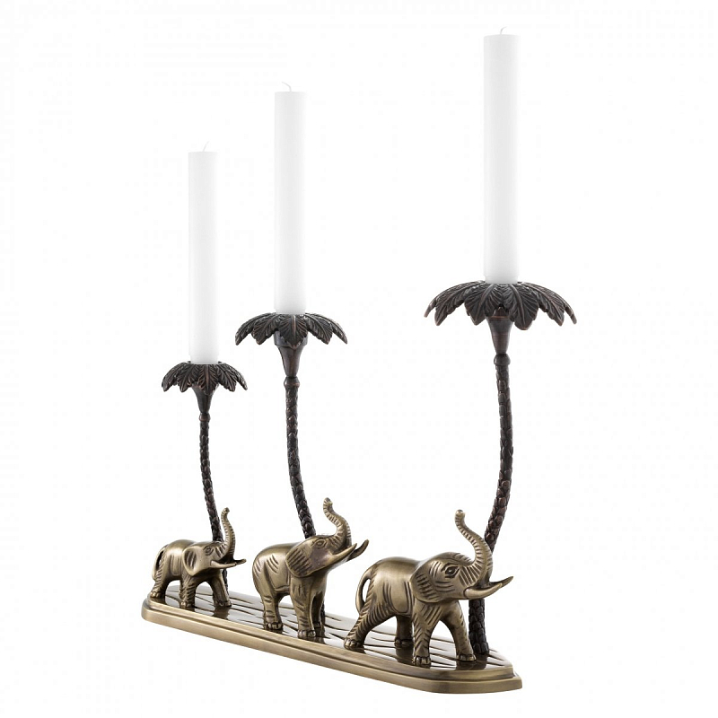 Подсвечник Eichholtz Candle Holder Trio Латунь Античная полированная Темная бронза Подсвечник Eichholtz Candle Holder Trio Латунь Античная полированная Темная бронза в Саратове | Loft Concept